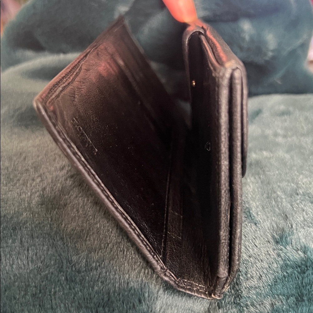 LOEWE vintage Elegant Black butter soft Leather snap card holder long Wallet - Picture 10 of 13